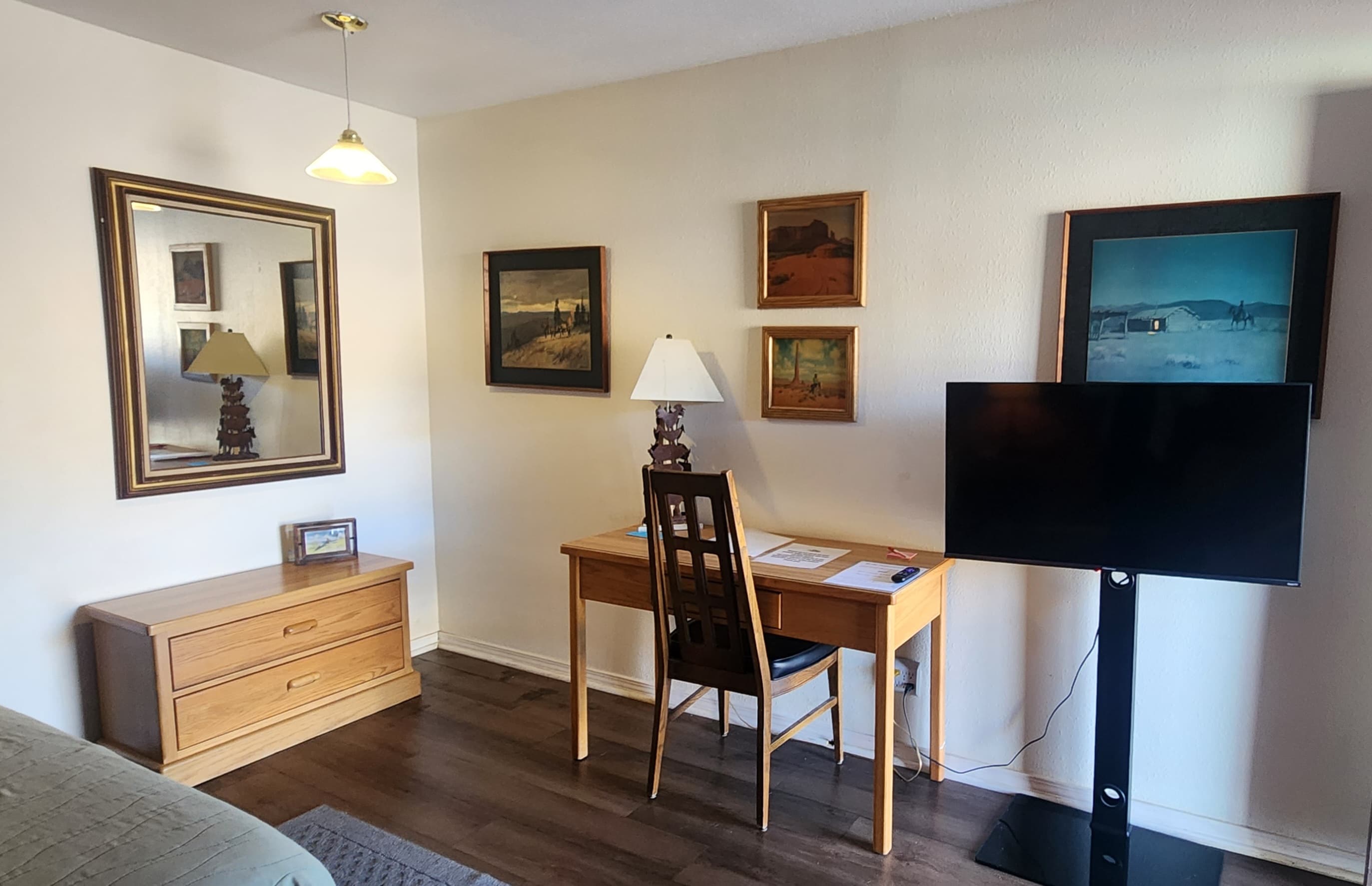 desk and TV